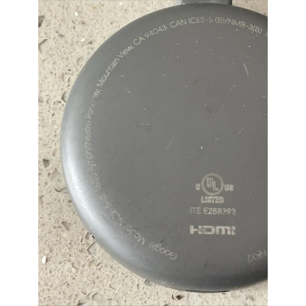 Google Chromecast 3rd Gen NC2-6A5 HDMI 1080p NO POWER ADAPTER SUPPLY Included